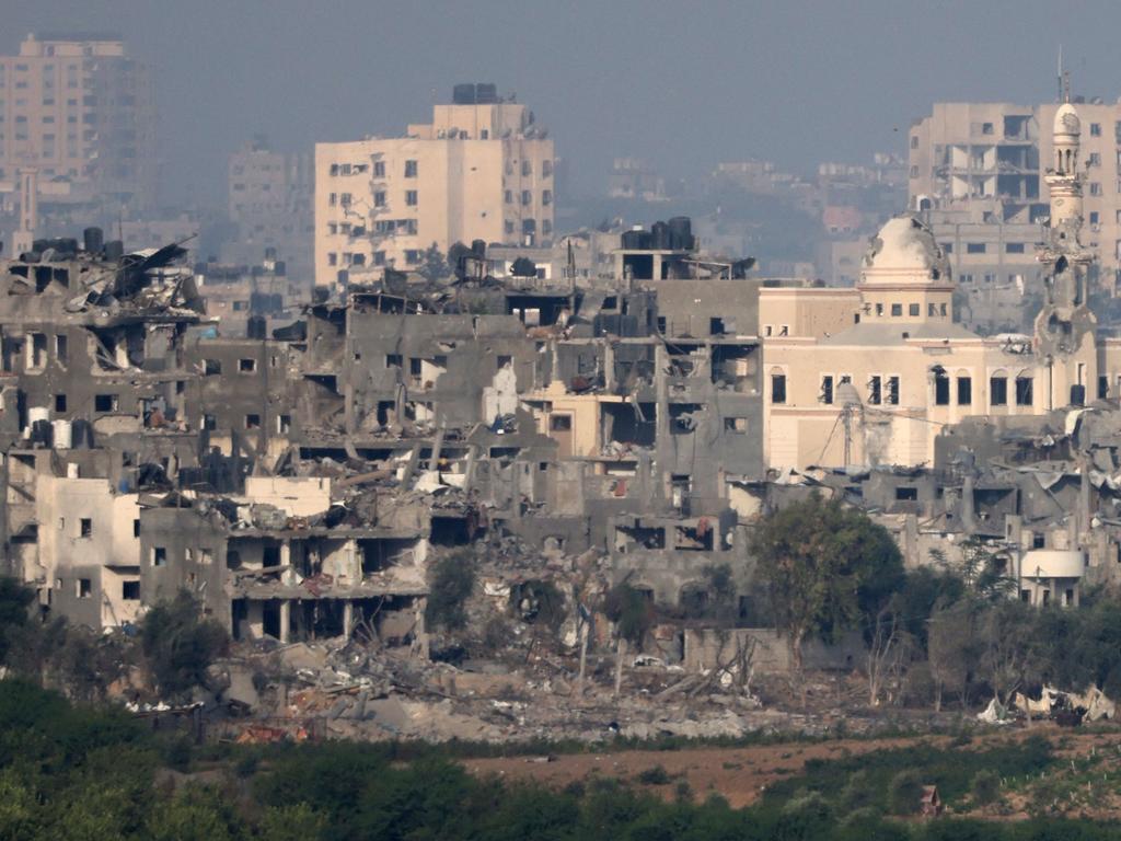 This picture taken from Israel's southern city of Sderot shows damaged buildings in the northern Gaza Strip. Picture: AFP