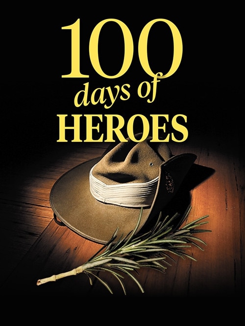 Logo for 100 days of heroes in the Mercury newspaperhundred days of heroes