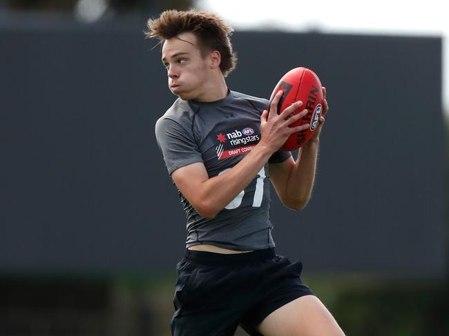 MELBOURNE, AUSTRALIA - DECEMBER 02: Matthew Allison of the Calder Cannons in action during the 2020 NAB AFL Draft Victoria Training Day at Highgate Recreation Reserve on December 02, 2020 in Melbourne, Australia. (Photo by Michael Willson/AFL Photos via Getty Images)