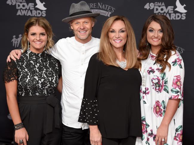 The plane crash killed The Nelons band members Jason Clark, wife Kelly Nelon Clark and daughter Amber Nelon Kistler. Their other daughter, Autumn (left), was not on the plane at the time. Picture: Jason Kempin/Getty Images