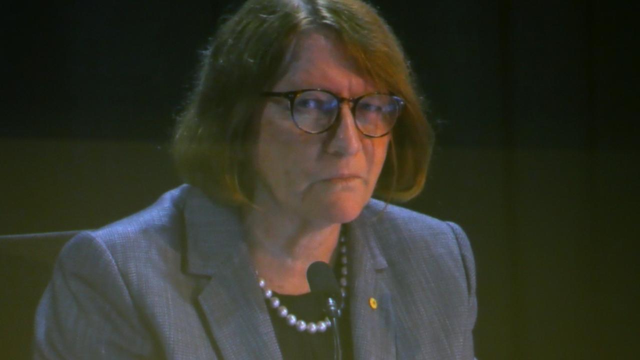 Commissioner Catherine Holmes at the Brisbane hearing. File picture