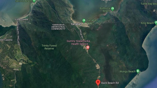 A map showing how Back Bend Rd weaves away from the township of Yarrabah. Picture: Google Maps