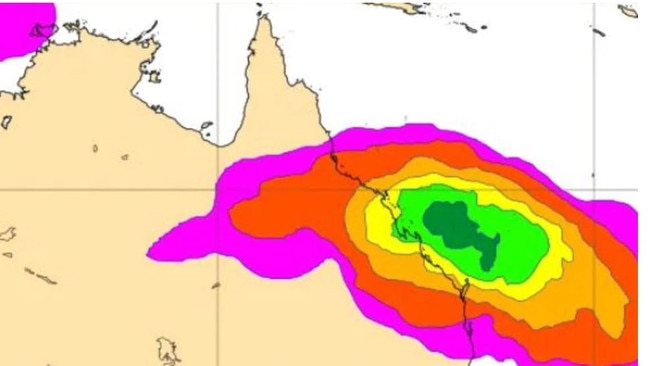 Modelling from European Centre for Medium-Range Weather Forecasts shows Cyclone Alfred’s predicted impact.