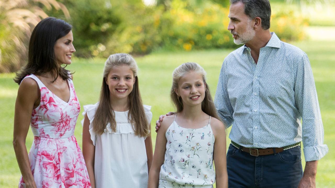 The Spanish royal family posing for the press before enjoying a quiet holiday. Picture: Photo Jaime Reina/AFP)