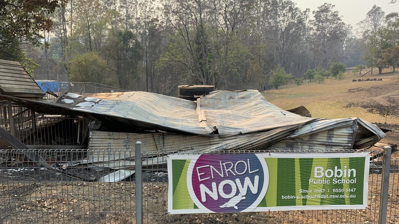 What remains of Bobin Public School. Picture: Anton Rose