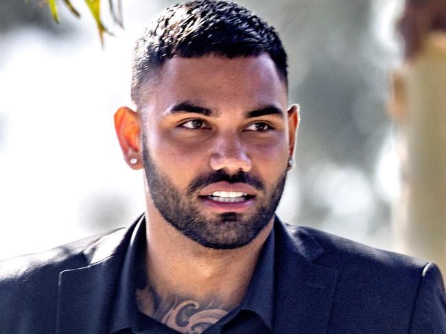 MELBOURNE, AUSTRALIA - NewsWire Photos - November 21, 2024: Tarryn Thomas arrives at Broadmeadows court. Thomas is accused of making a series of allegedly harassing phone calls to his former partner after he was axed by the Kangaroos in May.  Picture: NewsWire /ÃDavid Geraghty