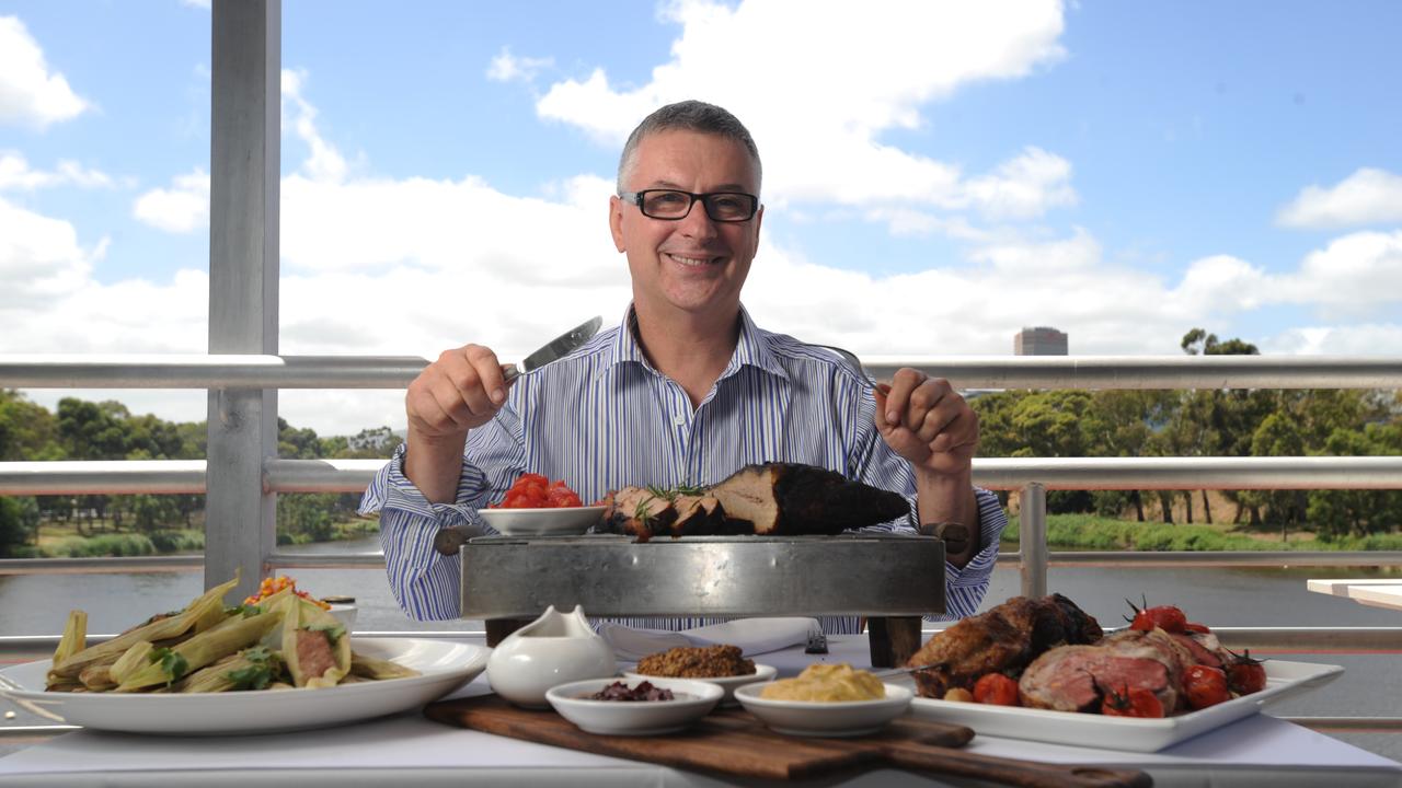 Chef and owner Ray Mauger at his Red Ochre Grill and River Cafe venues on Memorial Drive, Adelaide.