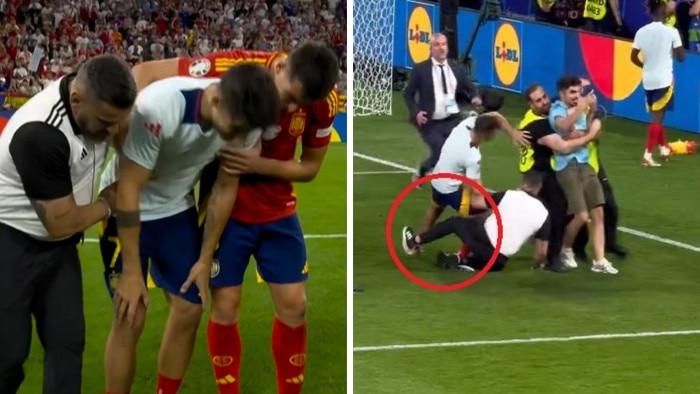 Morata was injured in stunning scenes.