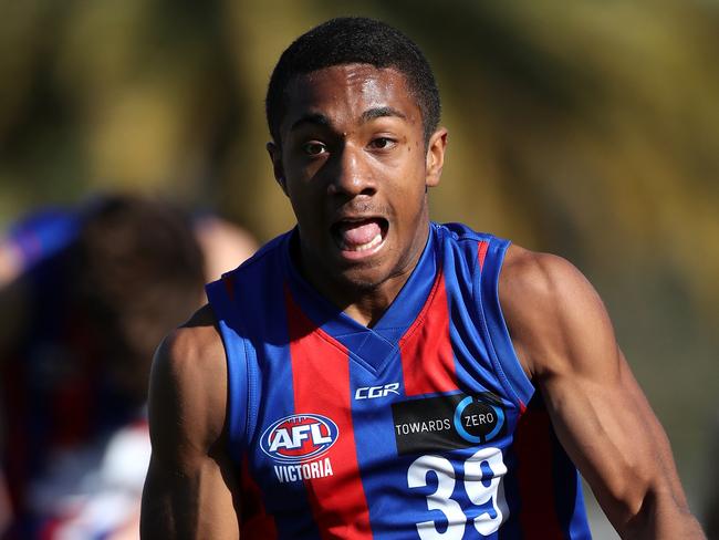 Atu Bosenvualagi of the Chargers in action during the TAC Cup match between the Oakleigh Chargers and the Calder Cannons played at Warrawee Park in Oakleigh on Saturday 29th July, 2017. Picture: Mark Dadswell