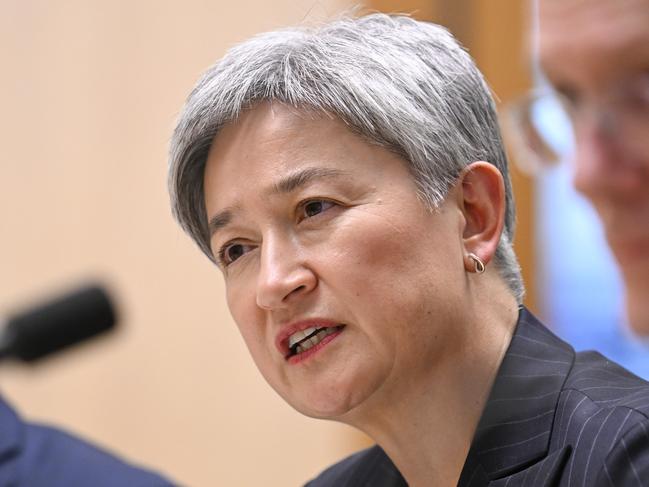 CANBERRA, AUSTRALIA  - NewsWire Photos - February 24 2025: Senate Leader and Foreign Minister, Penny Wong appears at the Finance and Public Administration Estimates at Parliament House in Canberra. Picture: NewsWire / Martin Ollman