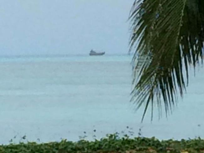 A SIEV which approached shore on Cocos Island on 06-05-2016. PIC: Supplied