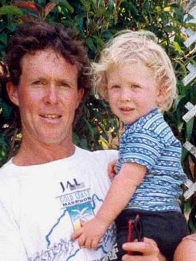 A photo of the Christchurch Australian shooter Brenton Tarrant in his father Rodney's arms. Rodney Tarrant - died of cancer when the Brenton was younger. Brenton Tarrant from Grafton NSW, attacked a mosque with guns in Christchurch, New Zealand killing 49 people.