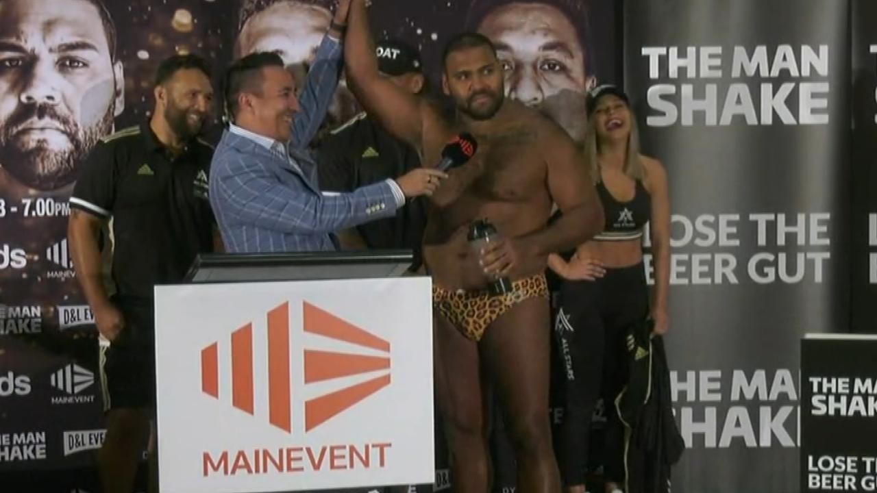 Sam Thaiday at the Fight Night weigh in.