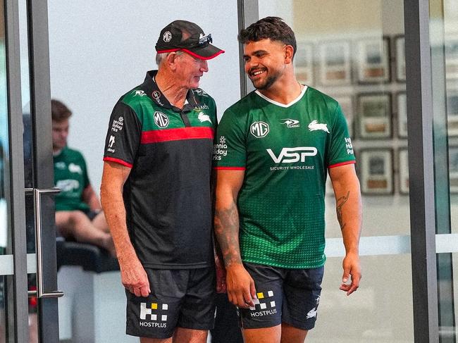 South Sydney coach Wayne Bennett and Latrell Mitchell. Picture: Instagram