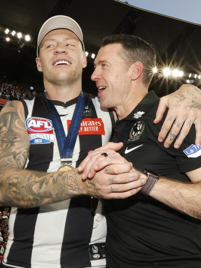 Jordan De Goey and Craig McRae. Picture: Getty Images