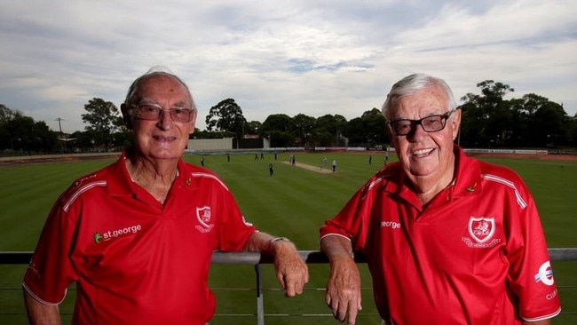 St George Cricket Club legends Brian Booth (left) and Warren Saunders. Source: Supplied