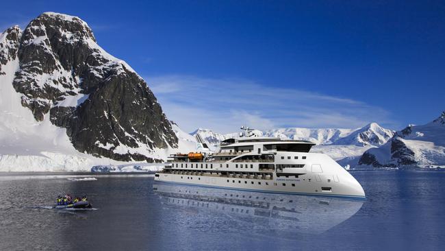 An artist’s impression of Aurora Expeditions’ new world-class ship due to be launched in 2019. Picture: SUPPLIED