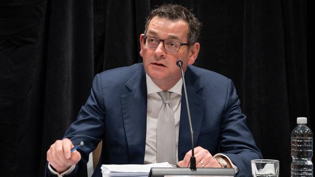 Victorian Premier Daniel Andrews gives evidence to the Royal Commission into Defence and Veteran Suicide, in Melbourne. Picture: NCA NewsWire / DVSRC