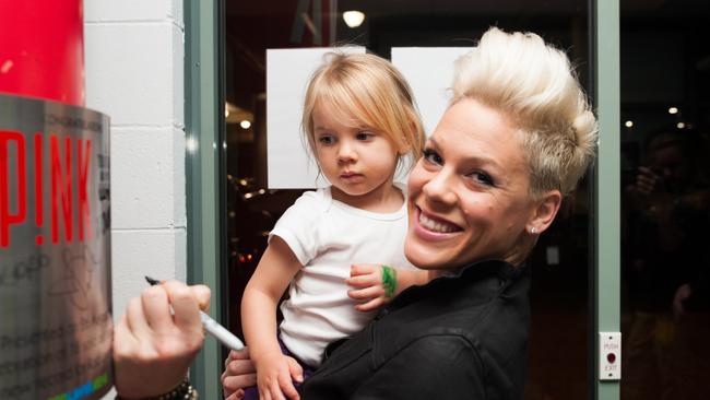 Pink with daughter Willow in 2013.