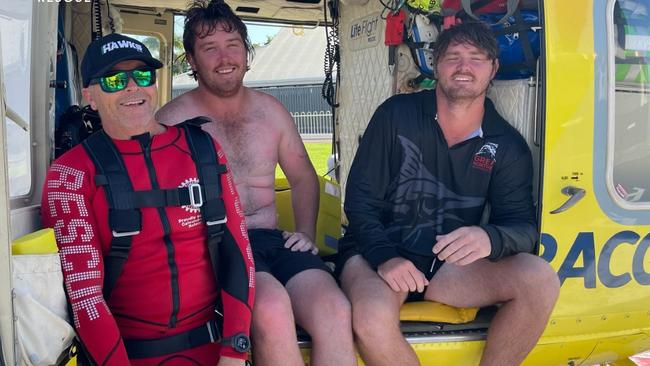 Bundaberg-based RACQ LifeFlight Rescue helicopter crew has plucked two brothers from the ocean, after the boat they were on overturned, near the northern tip of K’gari (Fraser Island).