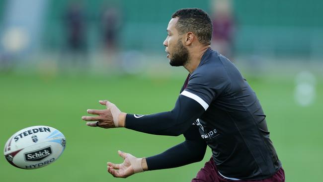 Moses Mbye in action during training. Picture: Will Russell/Getty Images