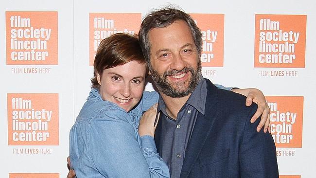 Judd Apatow with actor and director Lena Dunham in New York last month. Picture: Getty Images