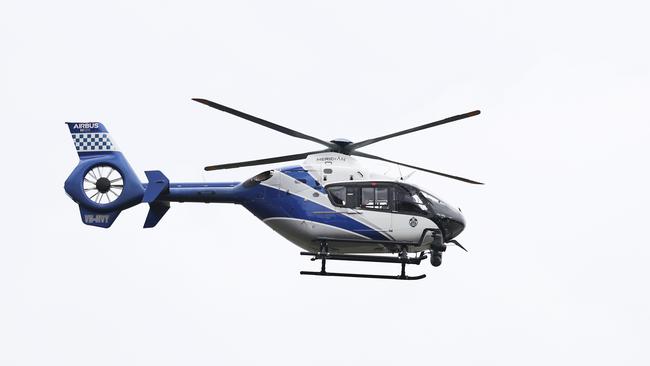 The Queensland police helicopter that services Cairns car was sent to find an offender who threw rocks at a cop car doing speed checks at Speewah on Thursday. Picture: Brendan Radke