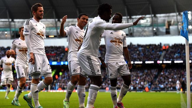 Swansea City's Ivorian striker Wilfried Bony opened the scoring.