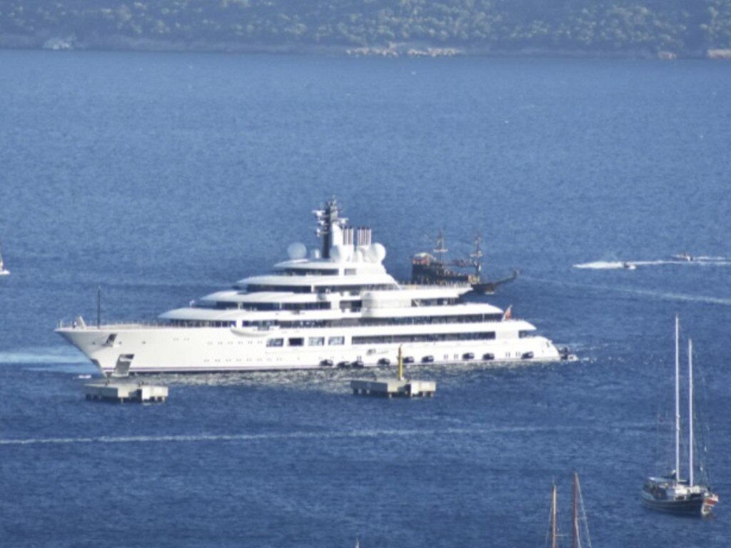 Scheherazade, one of the largest superyachts in the world, anchors near Turkey in August 2020. Picture: Anadolu Agency via Getty Images