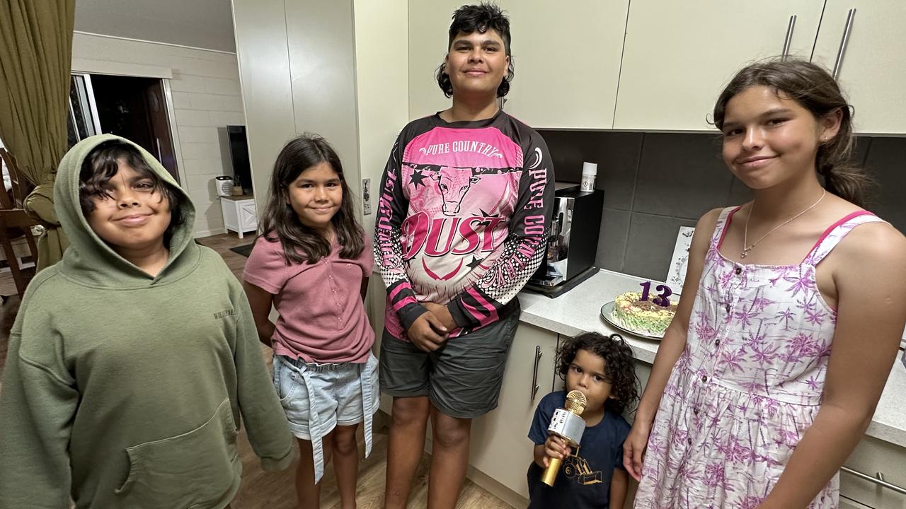 Kinny with her siblings as she celebrated turning 13-years-old. Picture: Supplied.