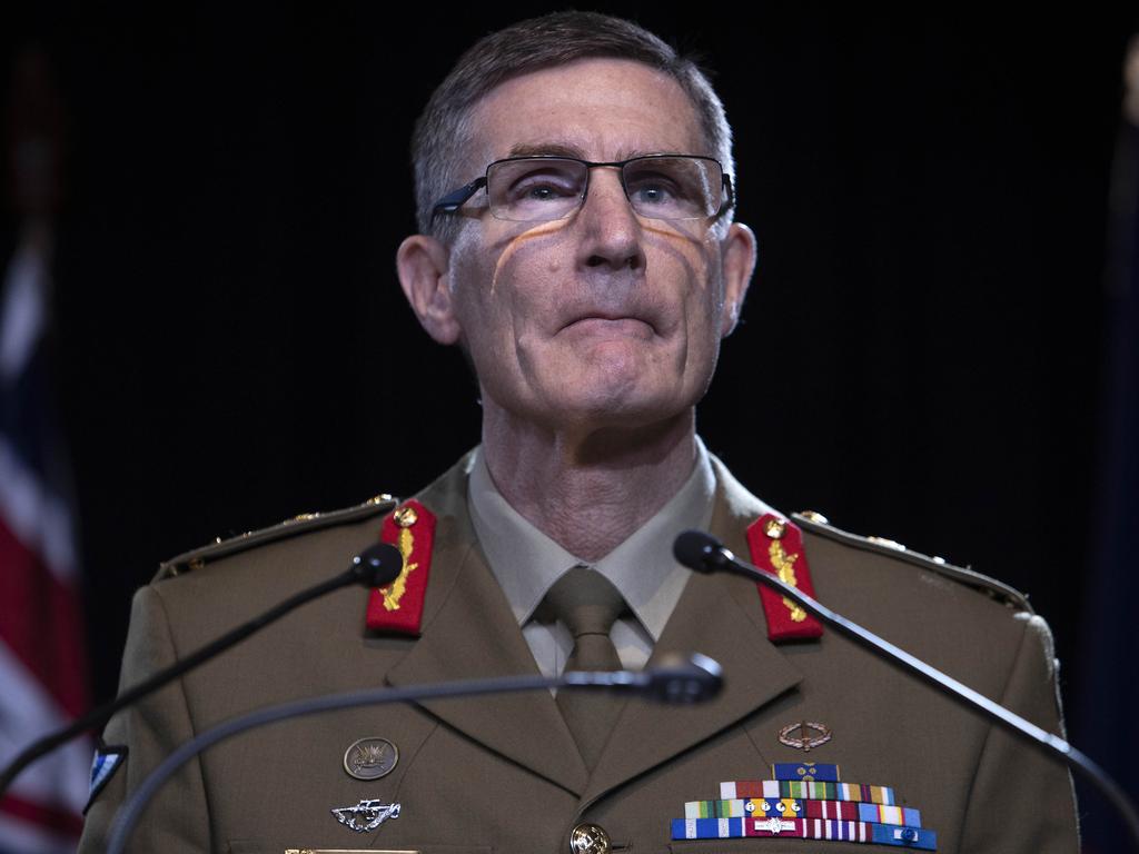 General Angus Campbell said the report found none of the alleged unlawful killings happened ‘in the heat of battle’. Picture: NCA NewsWire/Gary Ramage