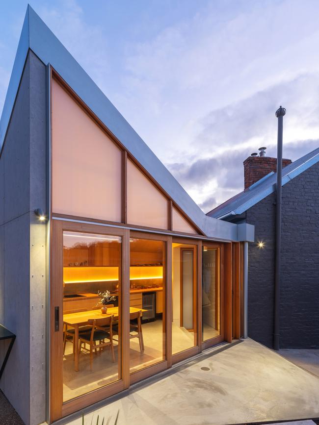 Little Brick Cottage’s Scandi-inspired addition has won several prestigious architects’ awards. Picture: Adam Gibson