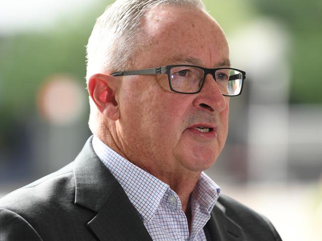 NSW Health Minister Brad Hazzard speaks to the media during a press conference in Sydney, Sunday, April 19, 2020. (AAP Image/Joel Carrett) NO ARCHIVING