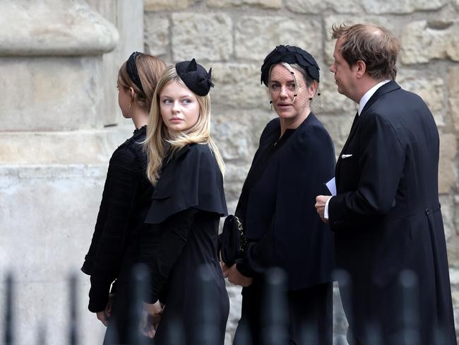 The children of the Queen Consort, Laura Lopes and Tom Parker Bowles, arrive at Westminster Abbey. Picture: Chris Jackson/Getty Images