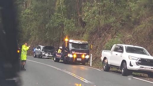 Two vehicles collision at Currumbin Valley. Picture: Andrew Anderson