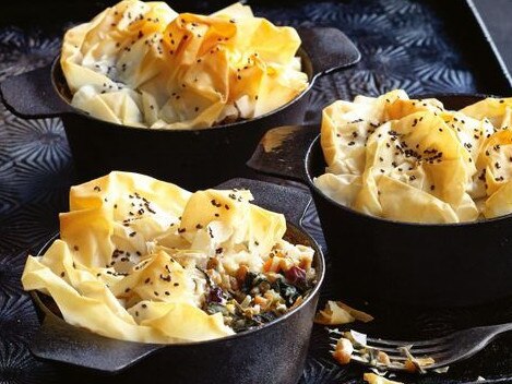 Silverbeet lentil pies.