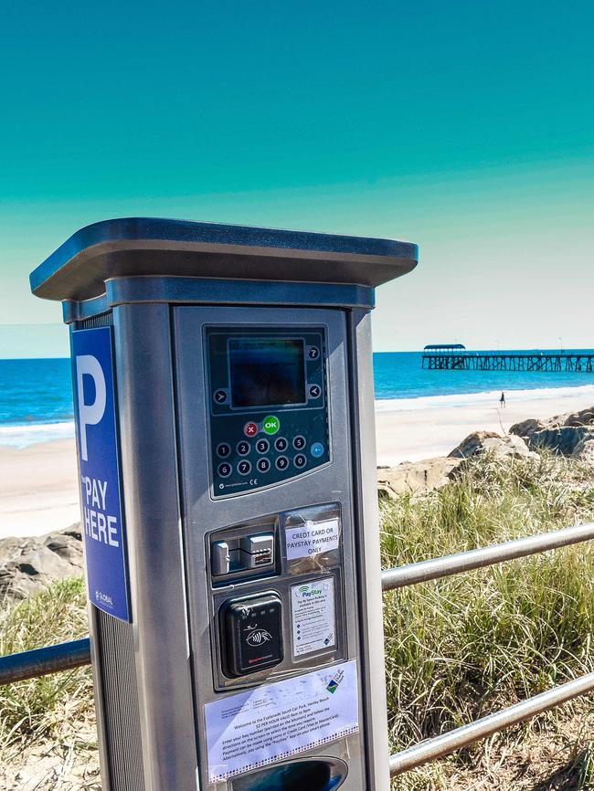 Vandalised parking meter at Henley Square.