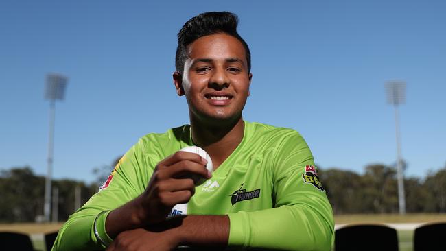 Sydney Thunder leg-spinner Tanveer Sangha at Blacktown International Sportspark. Pic: Brett Costello