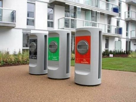 Examples of automated waste collection system waste inlets.