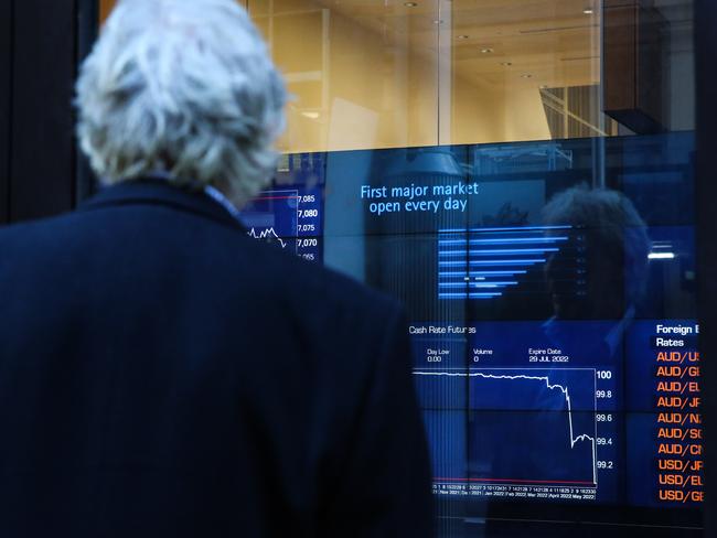 SYDNEY, AUSTRALIA - NEWSWIRE PHOTOS June 06 2022:  A general view of the digital boards at the ASX in Sydney. Picture NCA Newswire/ Gaye Gerard.