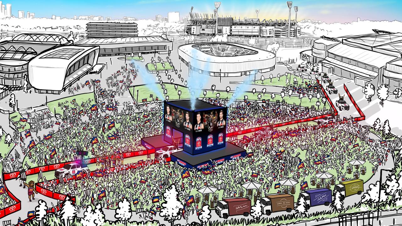 An artist's impression of the new Grand Final Parade live site.