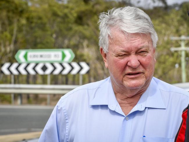 Flynn MP Ken ODowd at the intersection of Kirkwood Road and Dixon Drive in Gladstone. The intersection will have traffic lights installed thanks to federal government black spot funding.