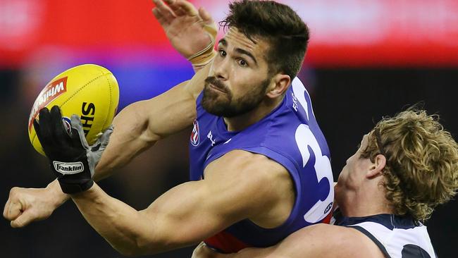 Marcus Adams is keen to re-sign with the Bulldogs. Picture: Michael Klein