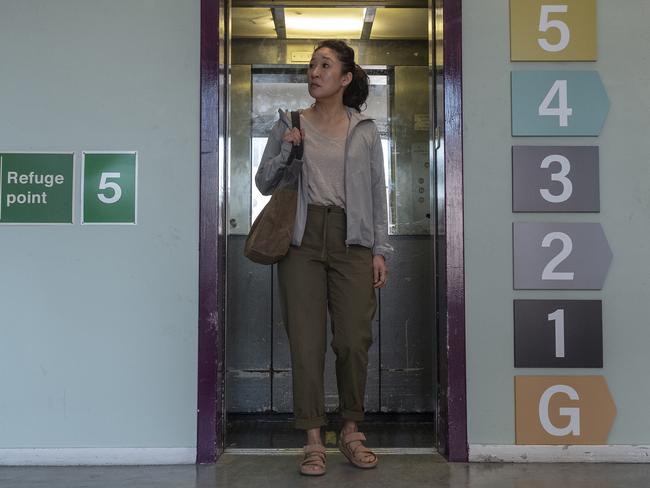 Sandra Oh as Eve Polastri in a scene from Killing Eve. The third season premieres on Sunday. Picture: Laura Radford/BBC America via AP