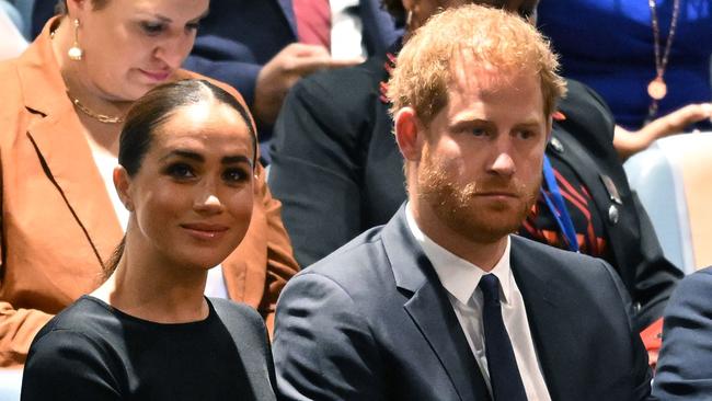 Body language expert Judi James says Prince Harry exhibited signs of ‘high-level nervousness and tension.’ Picture: Timothy A. Clary/AFP