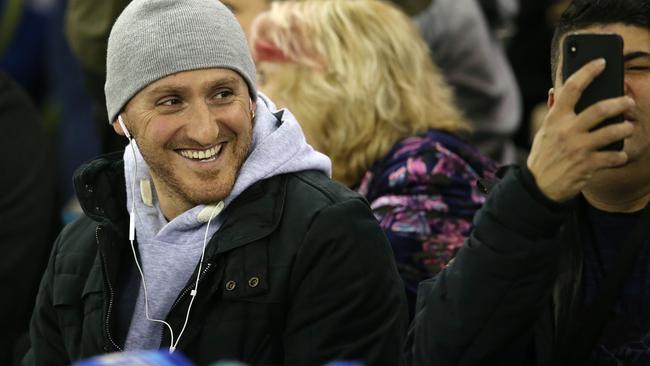 Frankie was back at the footy on Saturday night. Picture: Michael Klein