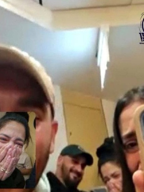 Emily Damari’s family react to reuniting with her. Picture: Twitter/X