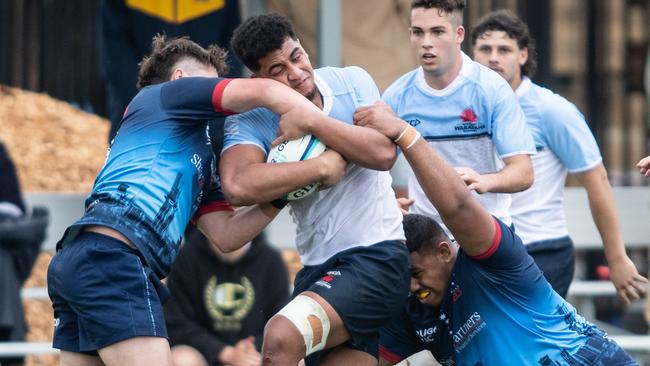 Clem Halaholo in a match of the National U19 championships. Pics: Julian Andrews