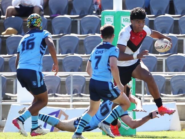 Under 15 ASSRL schoolboy rugby league championship grand final between NSW CHS v NSW CIS from Moreton Dailey Stadium, Redcliffe. Picture: Zak Simmonds