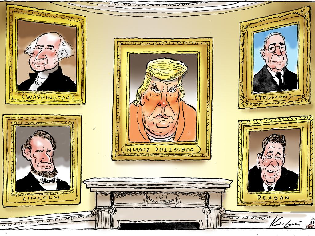 mark Knight cartoon on Donald Trump's mug shot